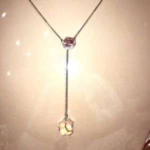 Swarovski Pink crystal drop necklace